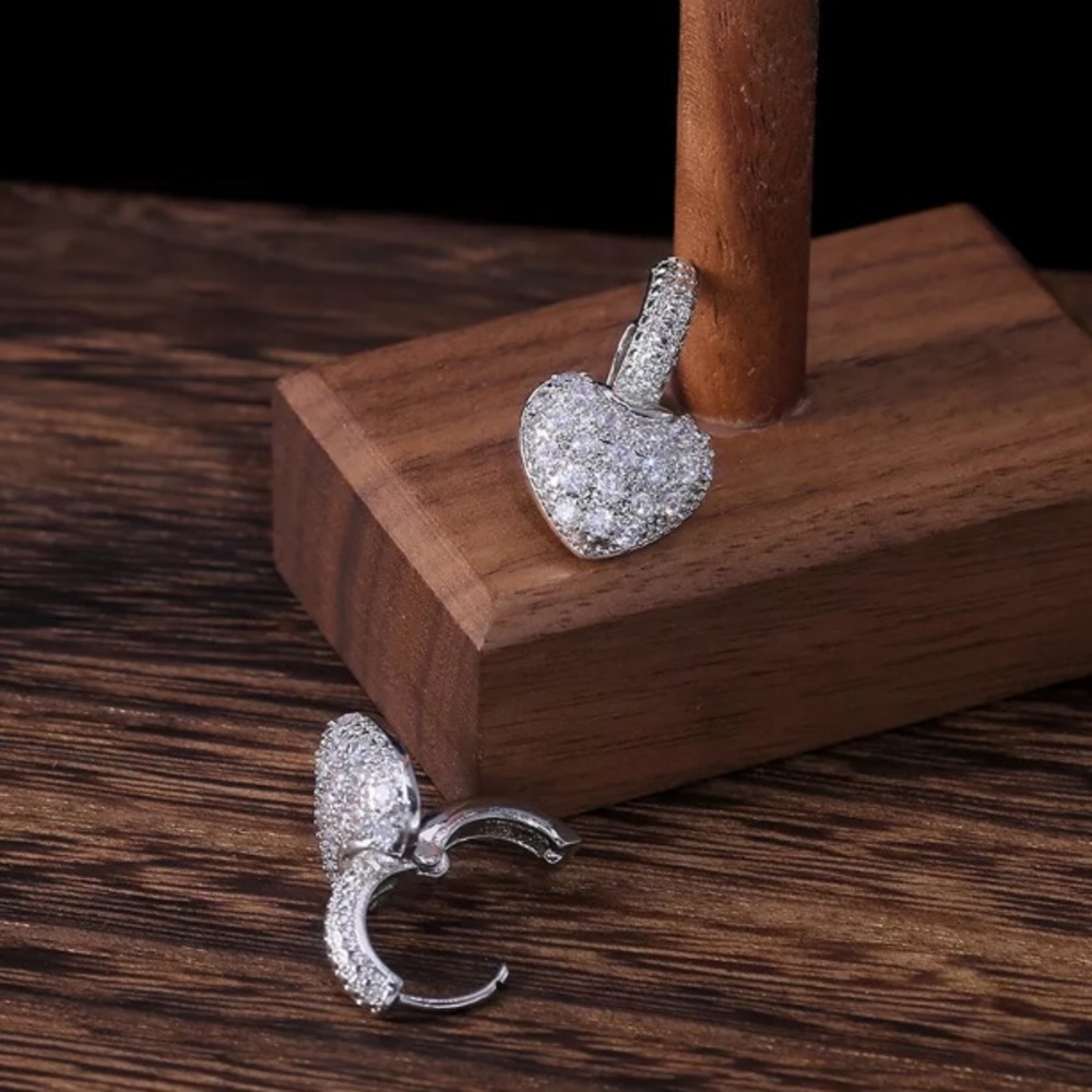 NEW Diamond 💎 Sterling Silver Drop Earrings - Picture 2 of 5